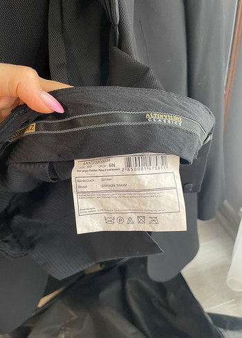 Siyah Erkek Ofis Takım Elbise, Düğmeli, Normal Boy - Görsel 6