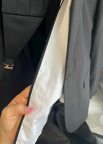 Siyah Erkek Ofis Takım Elbise, Düğmeli, Normal Boy - Görsel 4