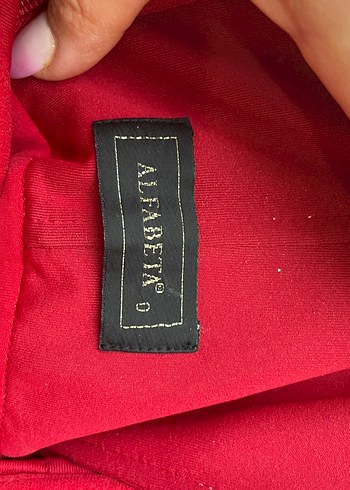 Kırmızı Drapeli Uzun Abiye Elbise - Görsel 6