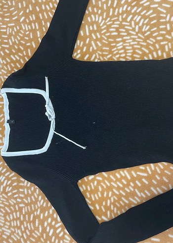 Siyah Halter Yaka Kadın Triko Kazak - Görsel 3