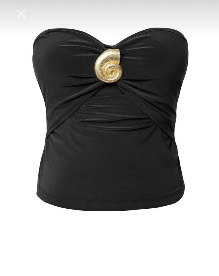 Siyah Straplez Uzun Drapeli Kadın Elbise - Görsel 3