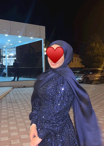 Lacivert elbise - Görsel 4