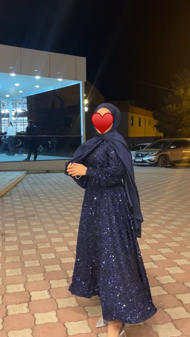 Lacivert elbise - Görsel 5