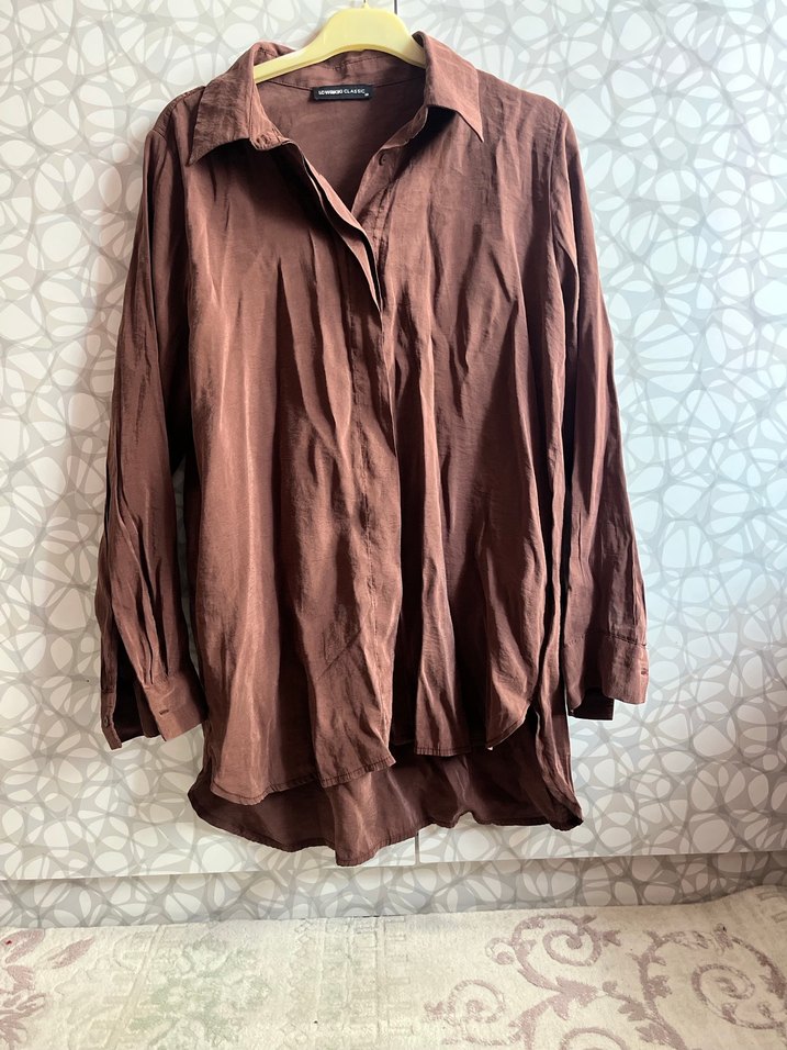 Kahverengi gömlek - Görsel 2