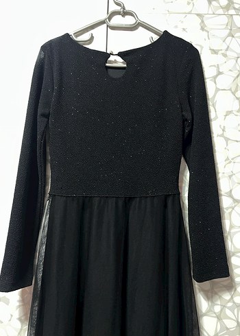 Siyah uzun elbise - Görsel 5