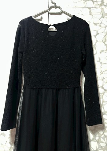 Siyah uzun elbise - Görsel 4