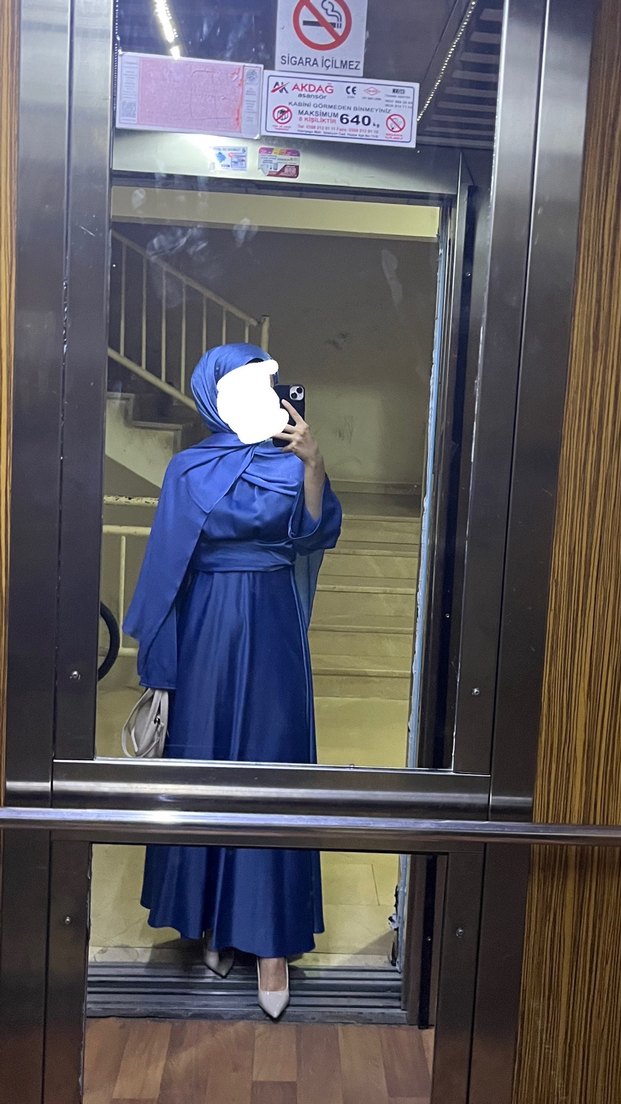 Mavi abiye elbise - Görsel 3