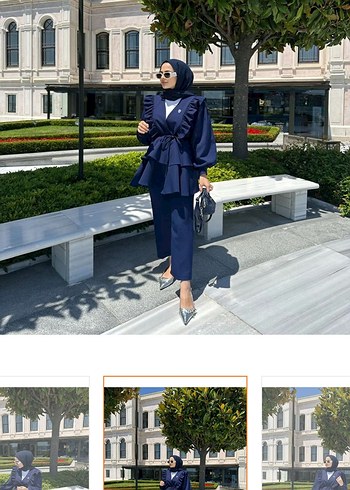 Kadın Lacivert Uzun Kollu Drapeli Takım - Görsel 6