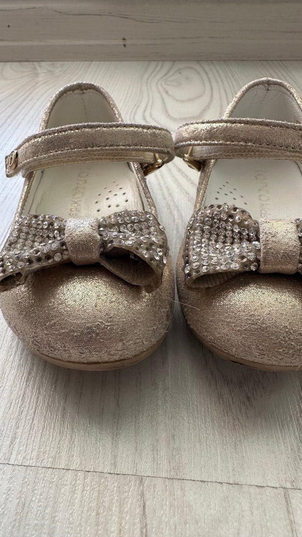 Kızlar için Altın Renkli Yılan Desenli Babet - Görsel 2