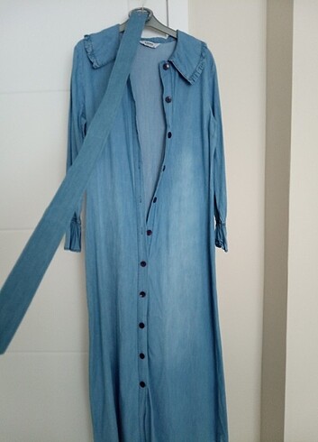 İnce kot elbise - Görsel 3