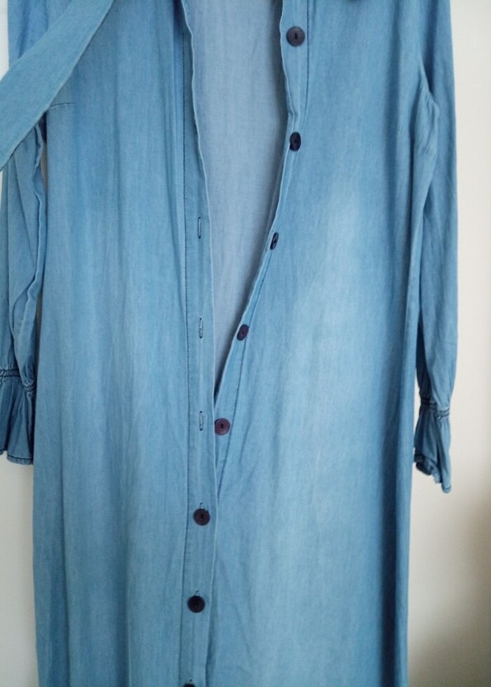 İnce kot elbise - Görsel 4