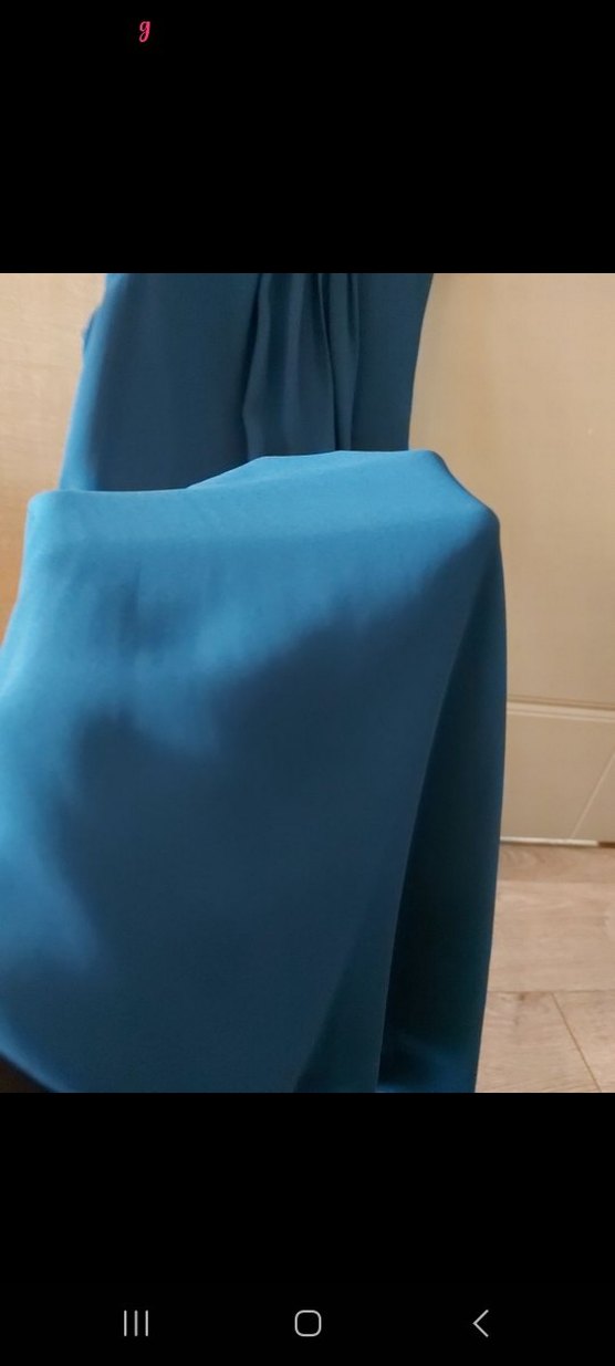 Mavi Dökümlü Kolsuz Elbise - Görsel 4