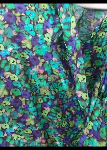 Renkli Kolsuz Bluz - Görsel 2