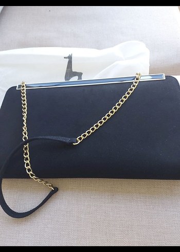 Siyah Süet Kadın Portföy Çanta - Görsel 4