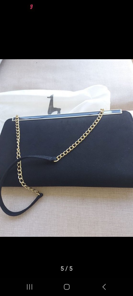 Siyah Süet Kadın Portföy Çanta - Görsel 4