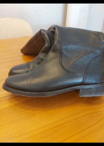 Siyah Deri Dizüstü Kadın Çizme - Görsel 4