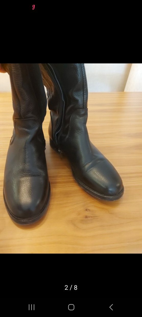 Siyah Deri Dizüstü Kadın Çizme - Görsel 3