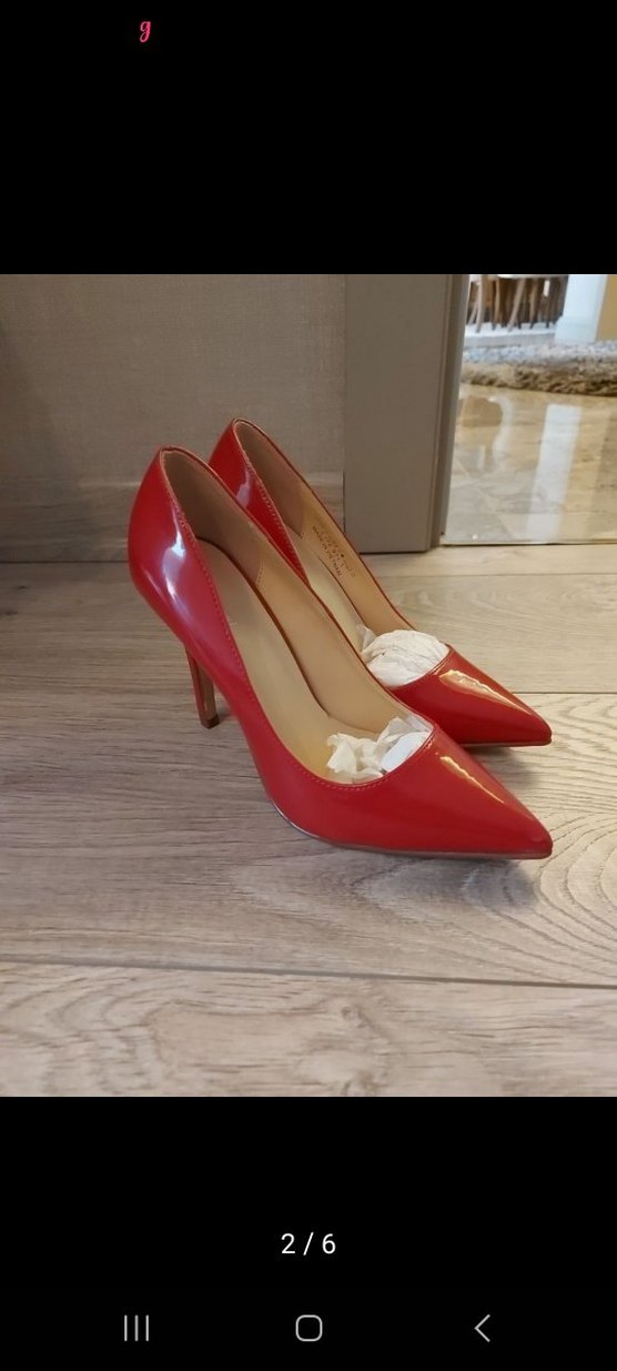 Klasik Kırmızı Parlak Stiletto Topuklu Kadın Ayakkabı - Görsel 2