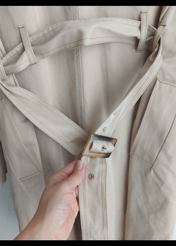 Bej Kadın Trençkot - Görsel 4