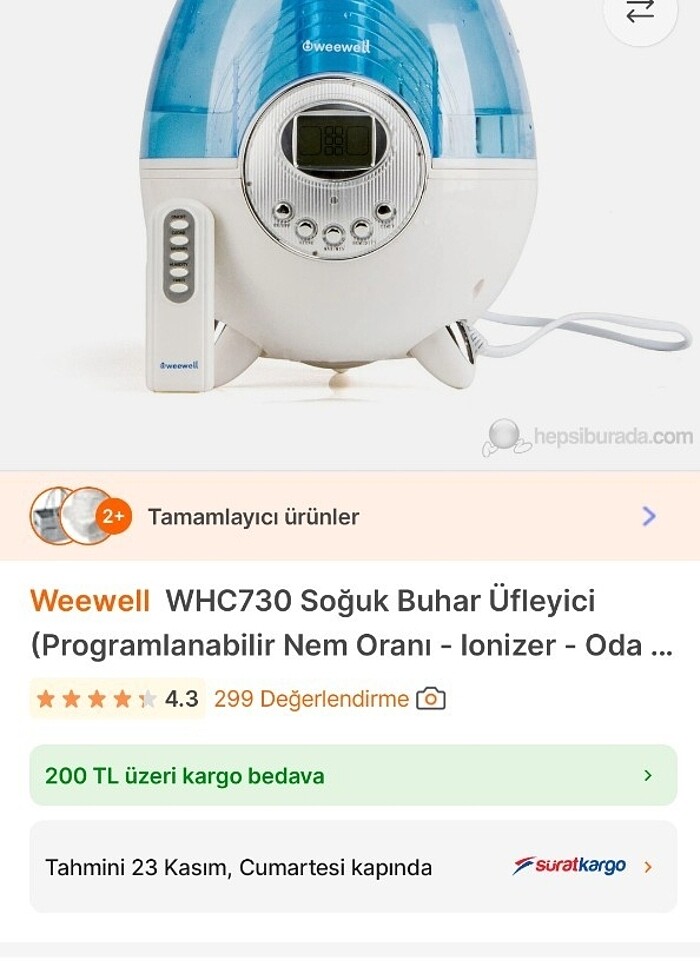 Weewell ionizer soğuk buhar makinesi - Görsel 2