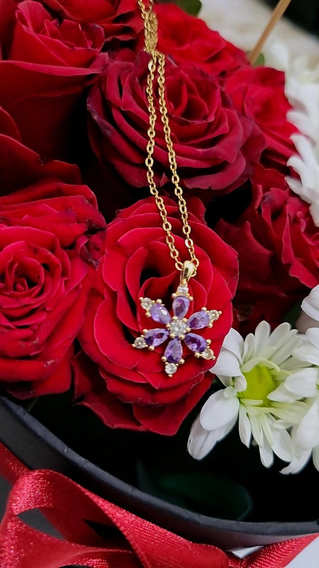 ÇELİK LOTUS ÇİÇEĞİ  KOLYE - Görsel 4