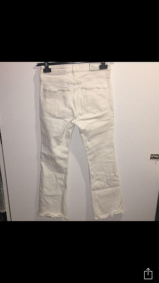 H&M DENİM&CO; - Beyaz pantolon - paçası püsküllü 