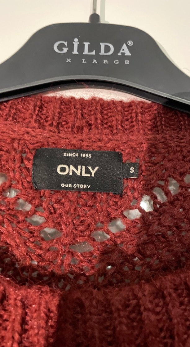 Bordo Örgü Kadın Kazak - Görsel 2