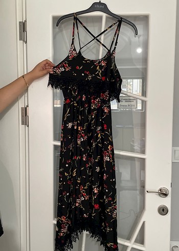 Dantel Detaylı Bohem Uzun Elbise - Görsel 5