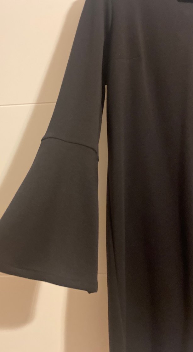 Uzun Siyah Kadın Tunik, V Yakalı, Salaş - Görsel 2