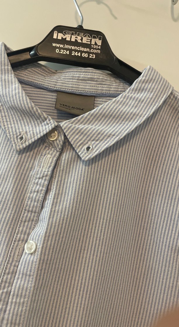 Gri Erkek Keten Gömlek, Uzun Kollu, Düğmeli - Görsel 2