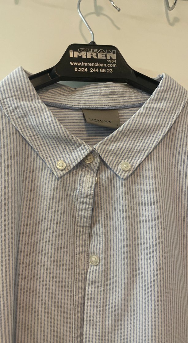 Gri Erkek Keten Gömlek, Uzun Kollu, Düğmeli - Görsel 3