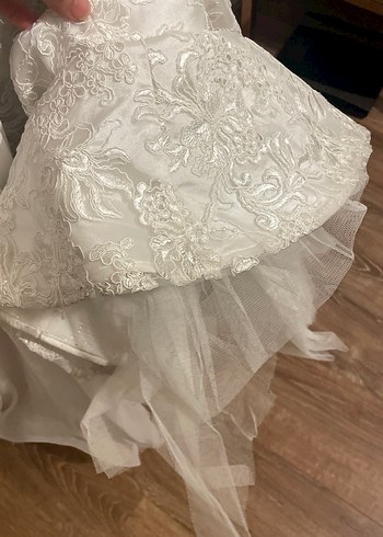 V Yaka Dantelli Uzun Denizkızı Gelinlik - Görsel 9