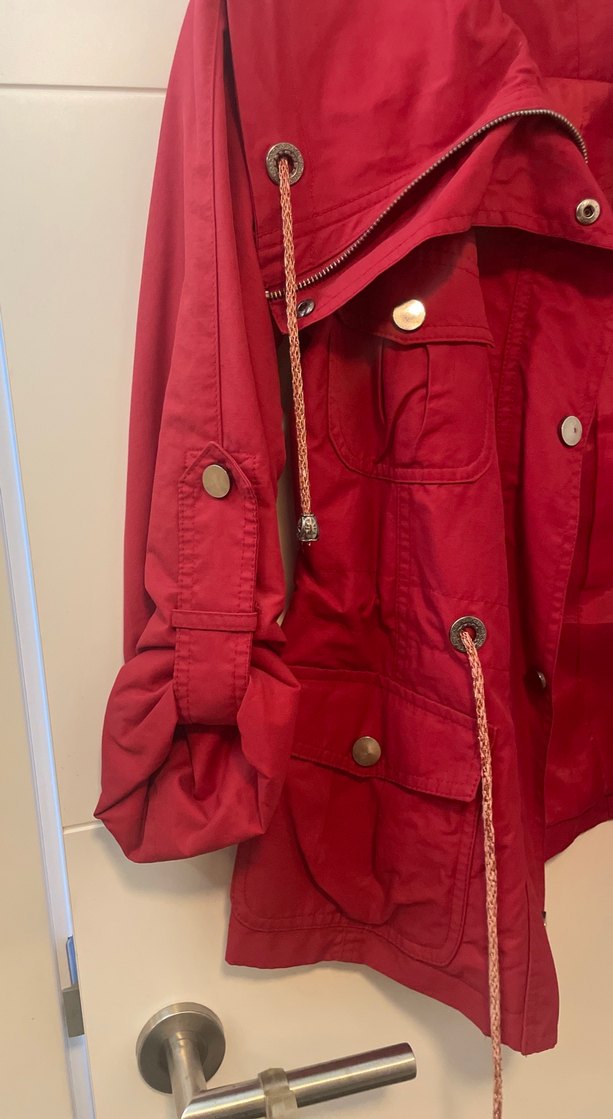 Kadın Kırmızı Deri Fermuarlı Ceket - Görsel 2