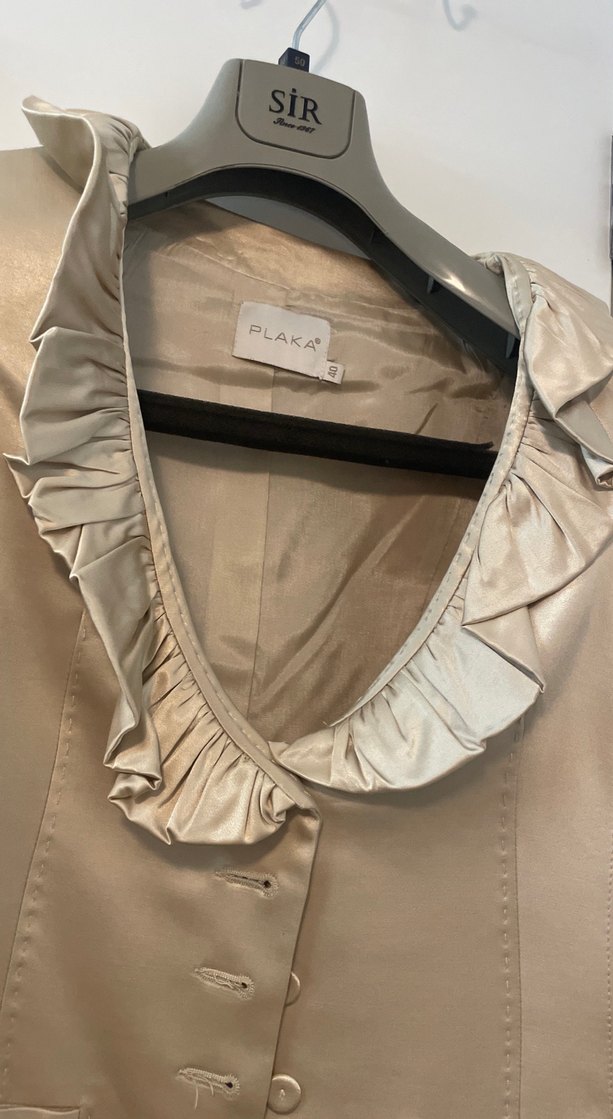 Bej Pilili Midi Kadın Abiye Elbise - Görsel 5