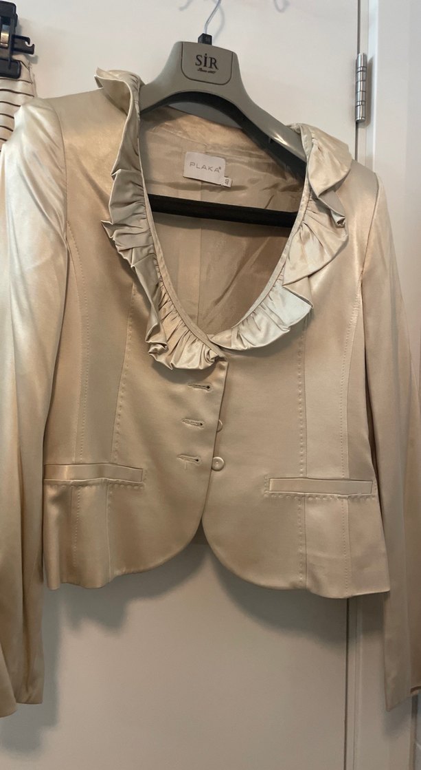 Bej Pilili Midi Kadın Abiye Elbise - Görsel 4