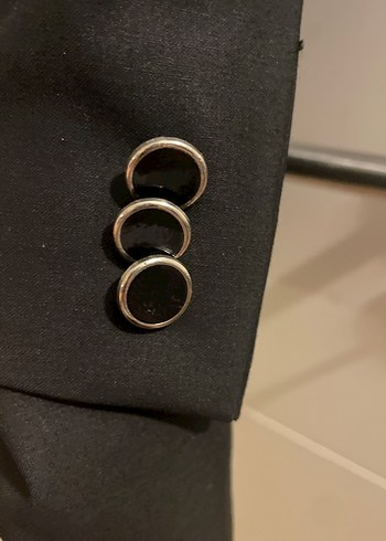 Düğmeli Siyah Erkek Takım Elbise - Görsel 7