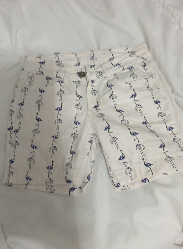 Baskılı Beyaz Mini Şort hasarsızdır Bilginize! - Görsel 2