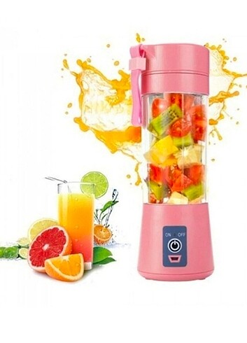 Taşınabilir el blender USB şarjlı pembe 