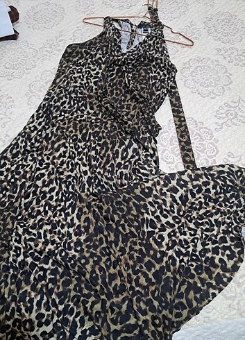 Leopar şık elbise - Görsel 2