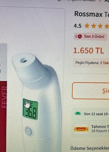 Rossmax HB500 Temassız Şakak Termometresi - Görsel 5