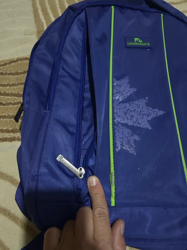 Mavi Fermuarlı Kadın Sırt Çantası Orjinal ürün - Görsel 4