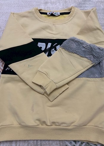 Sarı Gri Baskılı Erkek Sweatshirt - Görsel 3