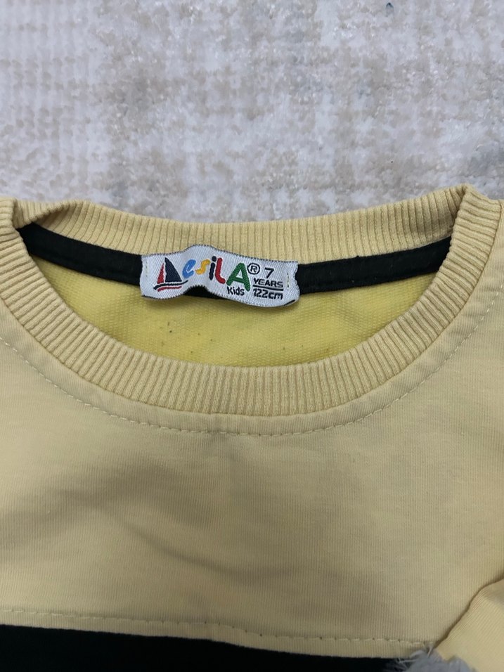 Sarı Gri Baskılı Erkek Sweatshirt - Görsel 4