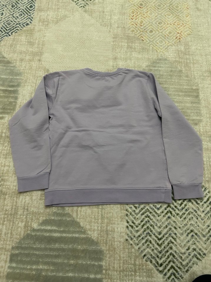 Kız Çocuk lila Uzun Kollu Baskılı Sweatshirt - Görsel 4