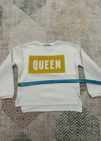 Beyaz Uzun Kollu Kız Sweatshirt - Görsel 2