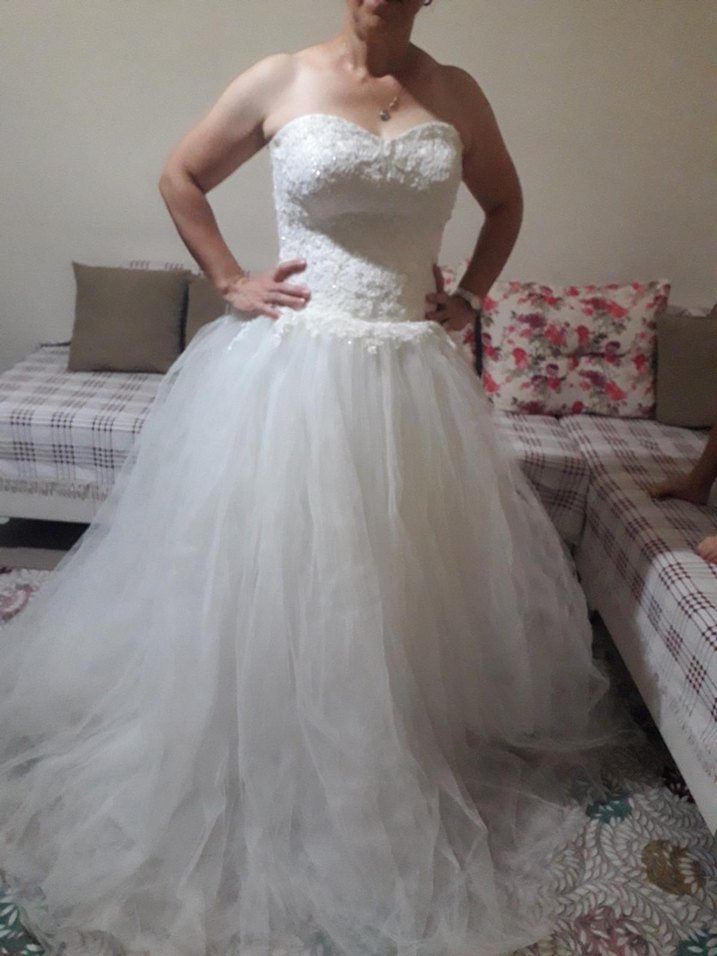 Straplez Uzun Prenses Gelinlik - Görsel 2