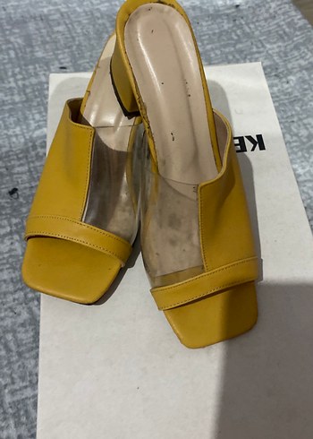 Sarı Kadın Topuklu Terlik - Görsel 3