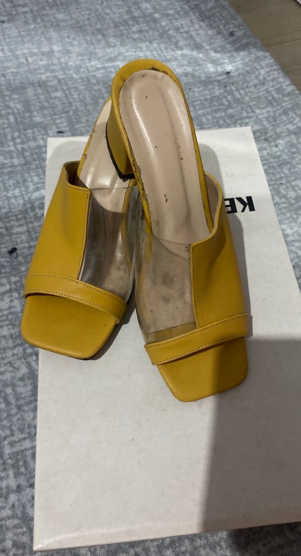 Sarı Kadın Topuklu Terlik - Görsel 3