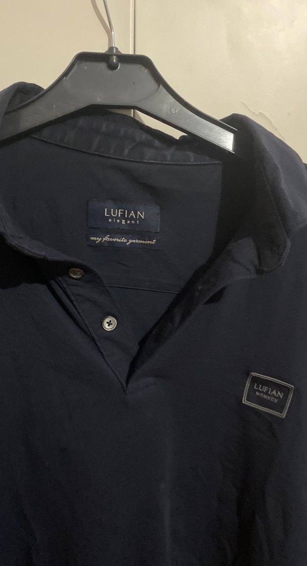 Lufian Lacivert Uzun Kollu Polo Tişört - Görsel 2