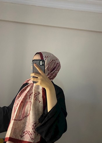 Bordo İpek Görünümlü Bohem Kadın Şal